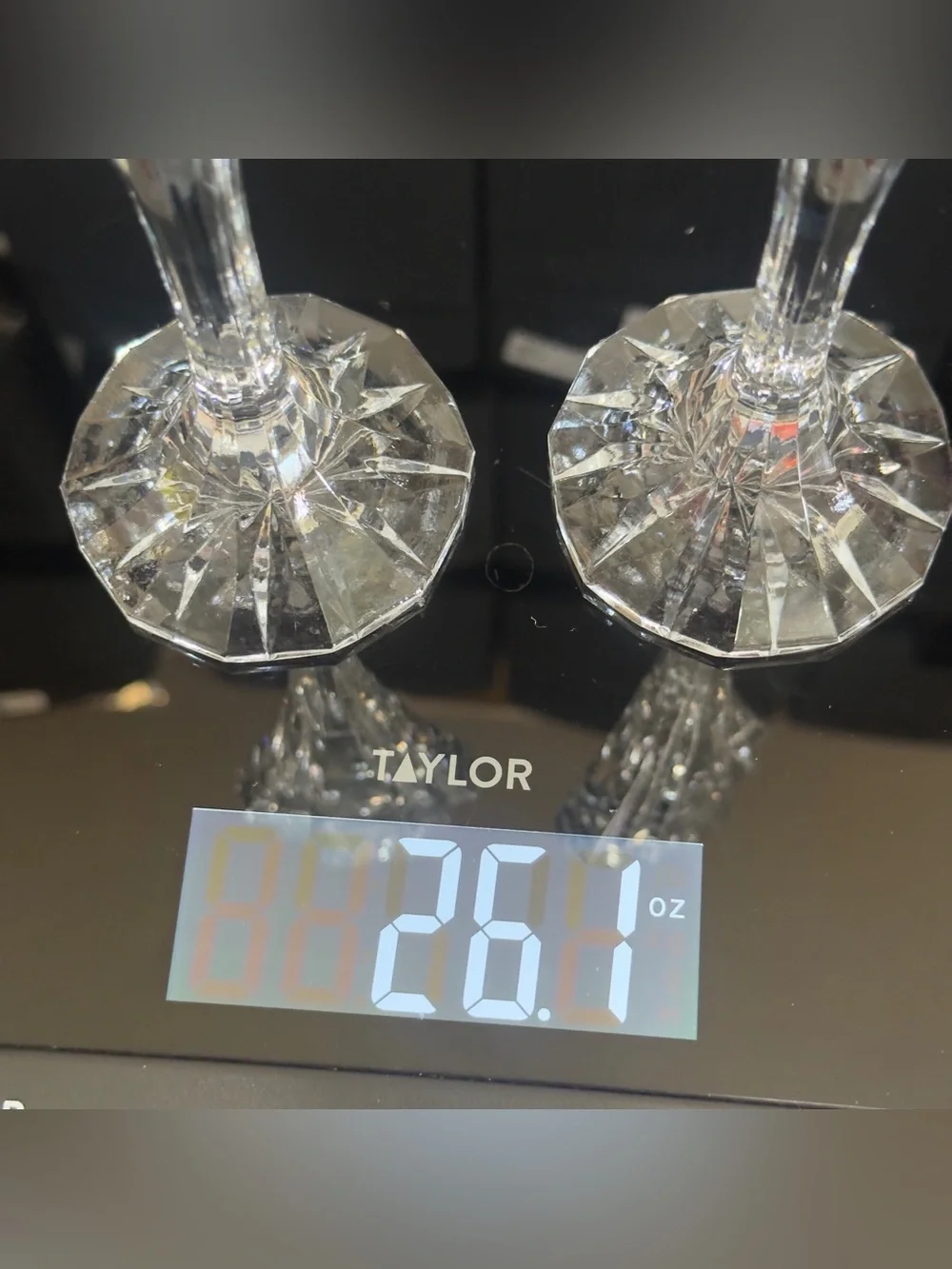 Vintage Jihlavske Sklarny Bohemia 24% Lead Crystal Set of 2 Art Deco Candlestick
